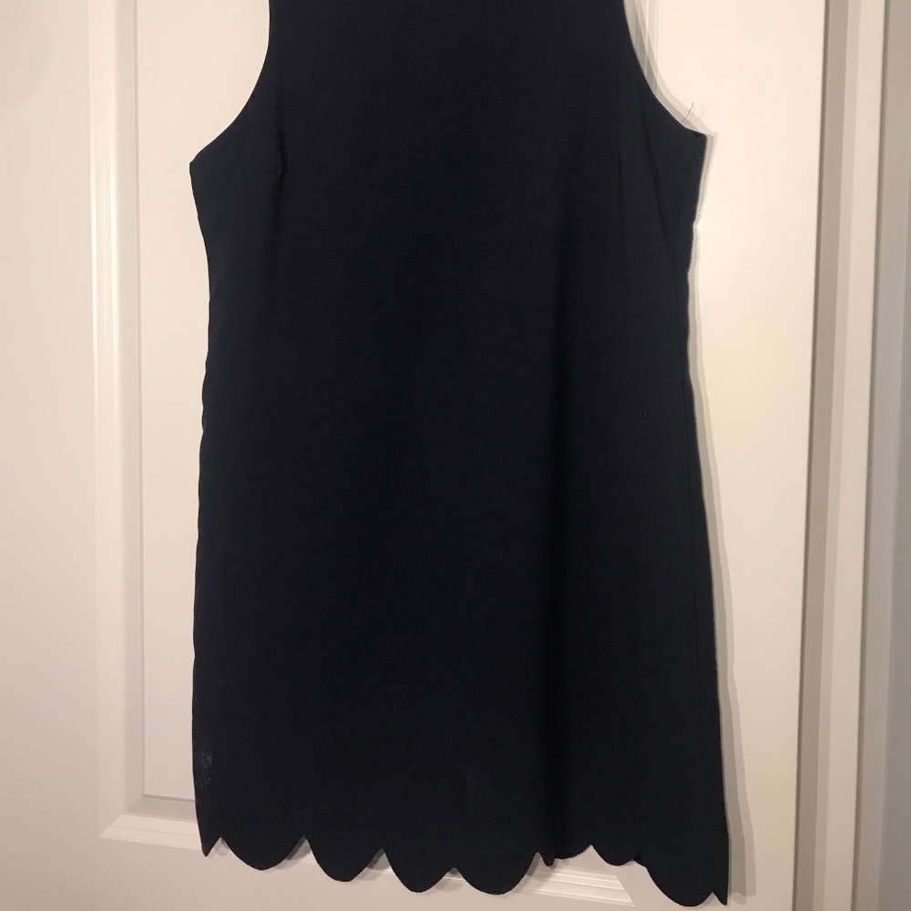 Monteau Scallop Blue Sleeveless Dress | Size L